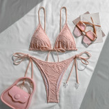 Women's Swimwear Fashion Sexy Halter Neck Tie Bikini Set Two-Piece Set