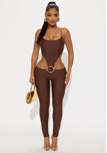 Women's Fashion Sexy Hollow-Out Tight Fitting Strap Jumpsuit