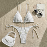 Women's Swimwear Fashion Sexy Halter Neck Tie Bikini Set Two-Piece Set