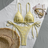 Women's Swimwear Fashion Sexy Halter Neck Tie Bikini Set Two-Piece Set