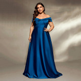 Women Off-Shoulder Puffy Elegant Evening Dress