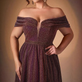Plus Size Women Off-Shoulder Party Dress Dresses