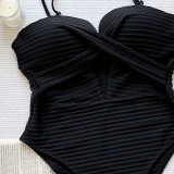 Women sexy solid beach holiday one-piece swimsuit