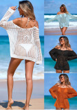 Women Summer V-Neck Sexy Hollowed-Out Beach Dress
