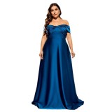 Women Off-Shoulder Puffy Elegant Evening Dress