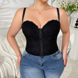 Plus Size Women sexy lace boning halter-neck Sexy Lingerie