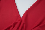 Women Winter Sexy V-Neck Solid Halter Neck Backless Dress