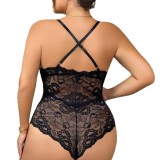Plus Size Women lace backless halter-neck bodysuit Sexy Lingerie