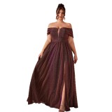 Plus Size Women Off-Shoulder Party Dress Dresses