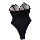 Women sexy solid beach holiday one-piece swimsuit