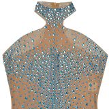 Women's Fashionable See-Through Mesh Beaded Bodycon Dress