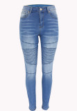 Women's Spring Sexy Stretch Tight Fitting Blue Denim Jeans