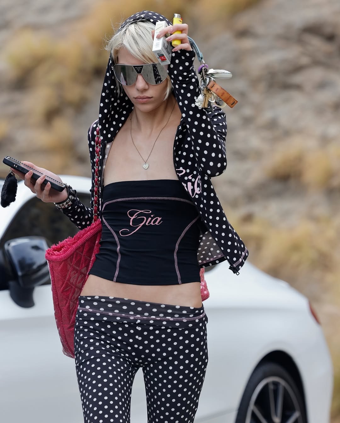 Women's Fashion Solid Color Sexy Zipper V-neck Long-sleeve Two-piece Pants Set