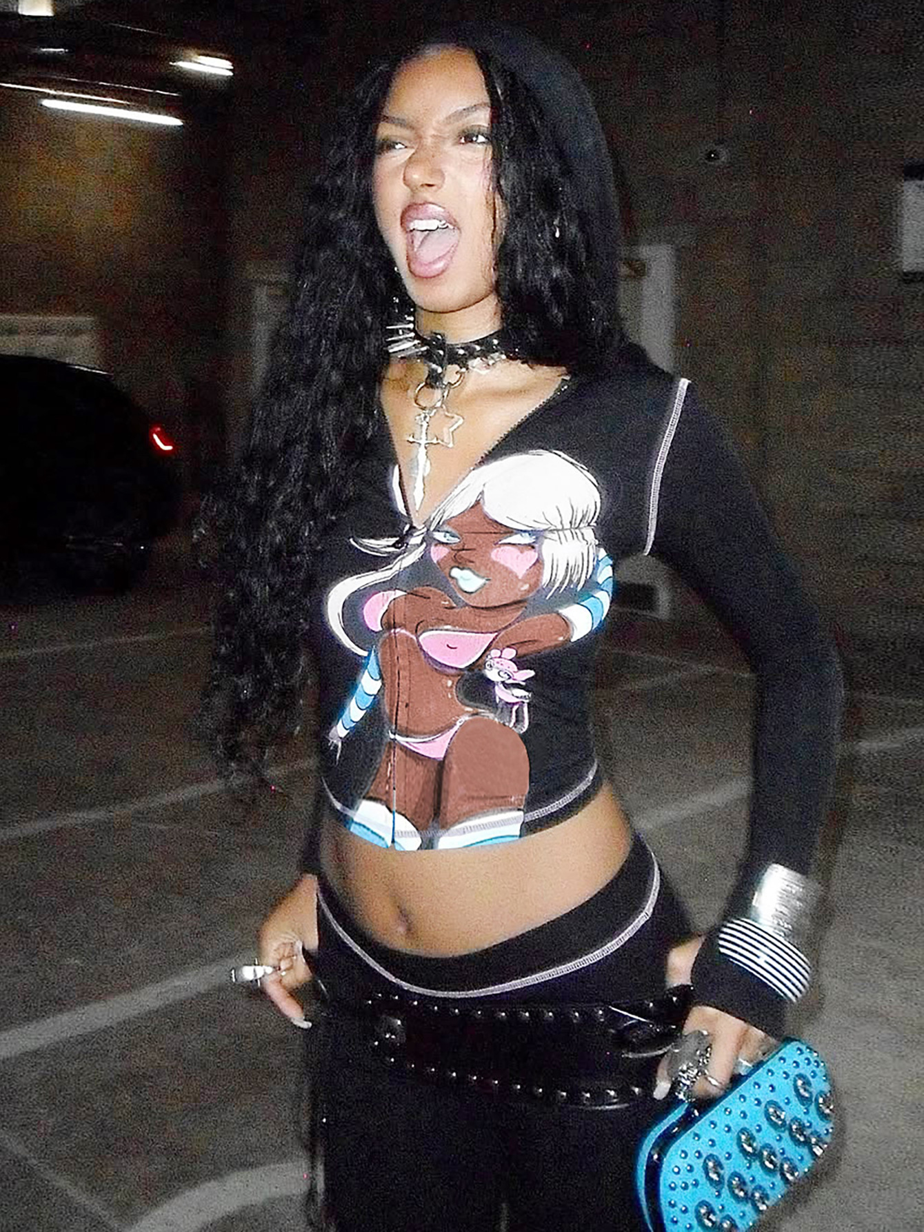 Women's Fashion Cartoon Printed Casual Sporty Hooded Long-sleeve Pants Set