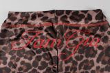 Women's Fashion Printed Casual Leopard Print Zipper Jacket and Pants Set
