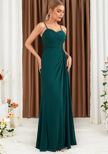 Women's Chic Strap Long Formal Party Slit Evening Dress