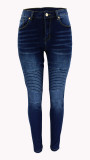 Women's Spring Sexy Stretch Tight Fitting Blue Denim Jeans