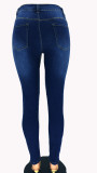 Women's Spring Sexy Stretch Tight Fitting Blue Denim Jeans
