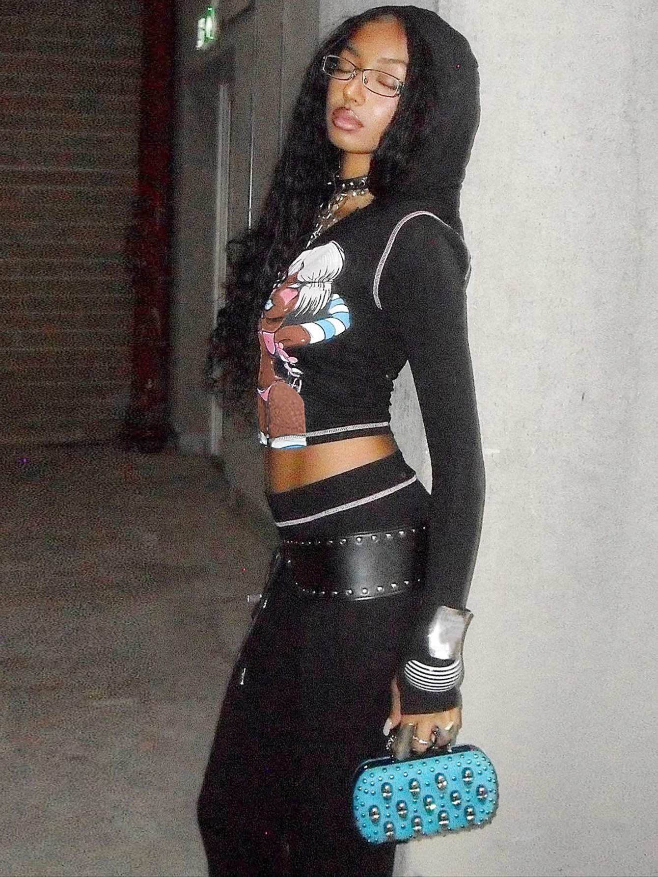 Women's Fashion Cartoon Printed Casual Sporty Hooded Long-sleeve Pants Set