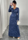 Women Spring/Autumn V-Neck Patchwork Sexy Long-Sleeved Dress