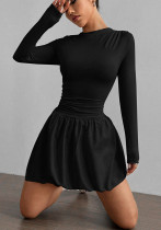 Women sexy bud-shaped solid strapless dress