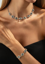 Women necklace, bracelet, short crystal choker, clavicle chain