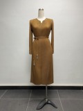 Plus Size Women African Pleated Beaded Elegant Solid Maxi Dress
