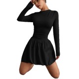 Women sexy bud-shaped solid strapless dress