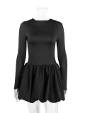Women sexy bud-shaped solid strapless dress