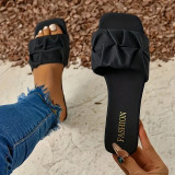 Plus Women Summer Pleated Strappy Sandals