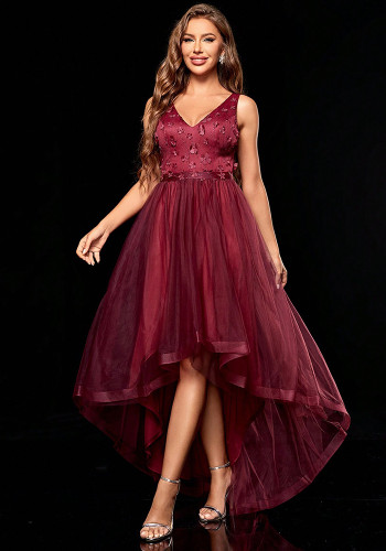 Women V-Neck Prom Evening Dress