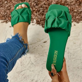 Plus Women Summer Pleated Strappy Sandals