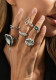 Women Heart Print Ring Two-Piece Set