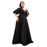 Women Black Formal Party Sexy Off-Shoulder Evening Dress