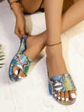 Women spring/summer dark patterned sandals