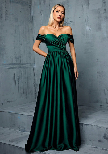 Women Prom Strapless Off-Shoulder Evening Dress
