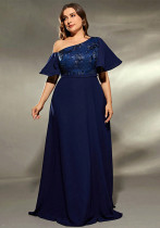 Plus Size Women One-Shoulder Evening Dress Plus Size Women One-Shoulder Evening Dress