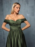Women Prom Strapless Off-Shoulder Evening Dress