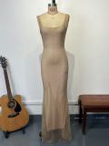 Women Sexy Straps Sequin Mesh Bodycon Evening Dress