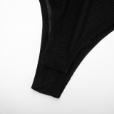 Women Winter Elegant Long-Sleeved V-Neck Mesh Mini Bodycon Dress