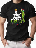 Christmas Men's Fashion Short Sleeve  Print Family Basic Top T-Shirt