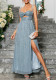 Women's Chic Strap Slit Sexy Low Back Cut-Out Evening Dress