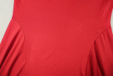 Women Pleated Long-Sleeve Solid Dress
