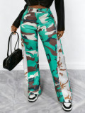 Women's Fashion Street Print Wide Leg Trousers