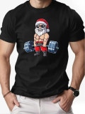 Christmas Men's Fashion Short Sleeve  Print Family Basic Top T-Shirt