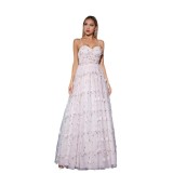 Women Embroidered Pink Camisole Formal Party Maxi Dress