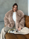 Autumn Winter Women's Faux Fur Short Coat