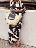 Women's Fashion Plus Size Elegant Spring Autumn Round Neck Long Sleeve Loose Top Skirt Set