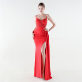 Women Beaded Lace Formal Party Evening Dress