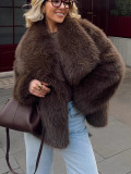 Autumn Winter Women's Faux Fur Short Coat